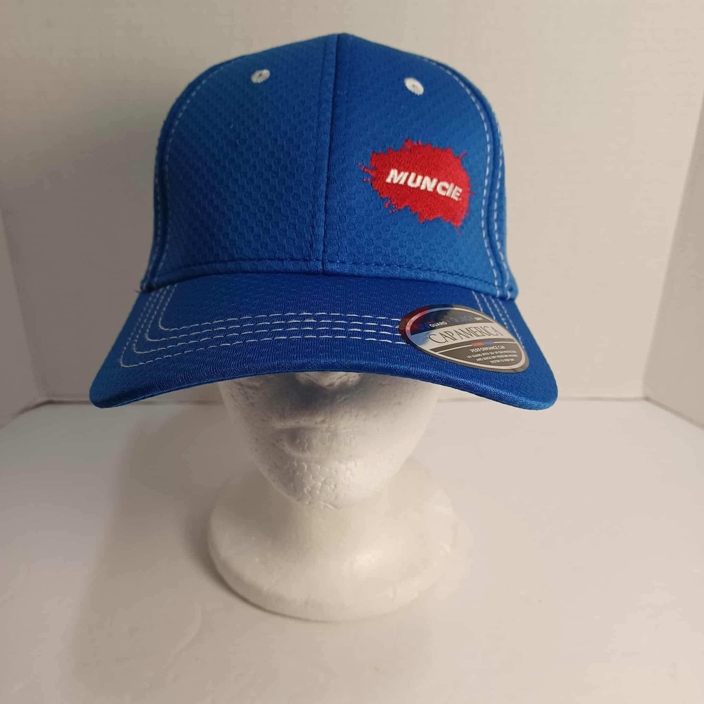 Cap America Golf Muncie Indiana Blue Hat Fitted Baseball Cap White Stitch
